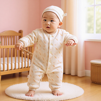 Kombinezon od 100% pamuka za bebe, dugi rukavi, unisex, podstavljeni romper za novorođenčad