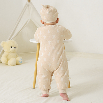 Kombinezon od 100% pamuka za bebe, dugi rukavi, unisex, podstavljeni romper za novorođenčad