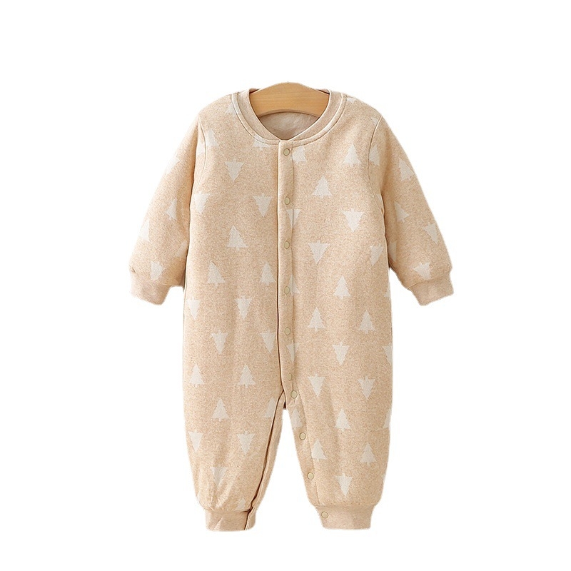Kombinezon od 100% pamuka za bebe, dugi rukavi, unisex, podstavljeni romper za novorođenčad