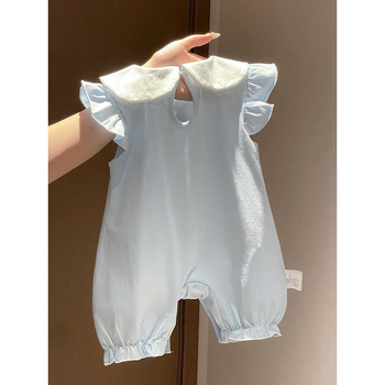 Pamuk romper s kratkim rukavima, lagani ljetni komad, unisex, preko glave