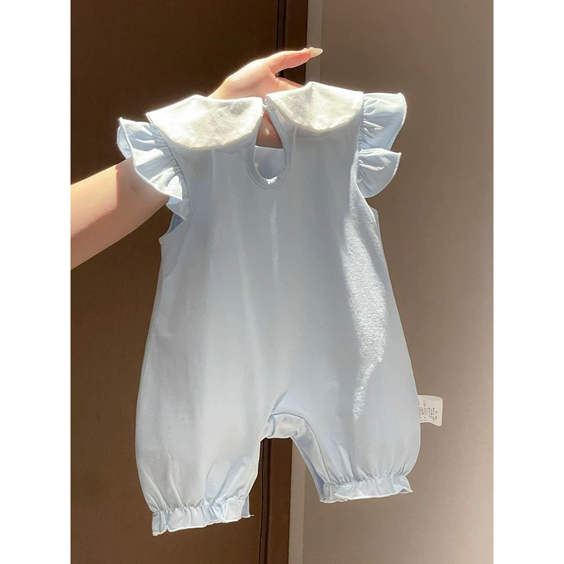 Pamuk romper s kratkim rukavima, lagani ljetni komad, unisex, preko glave