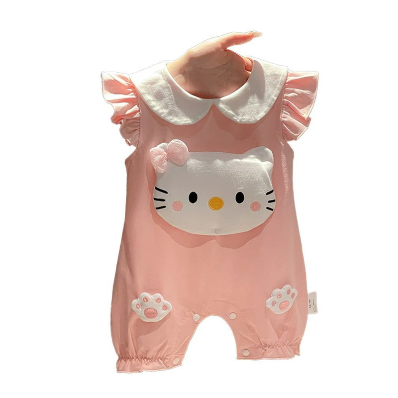 Pamuk romper s kratkim rukavima, lagani ljetni komad, unisex, preko glave