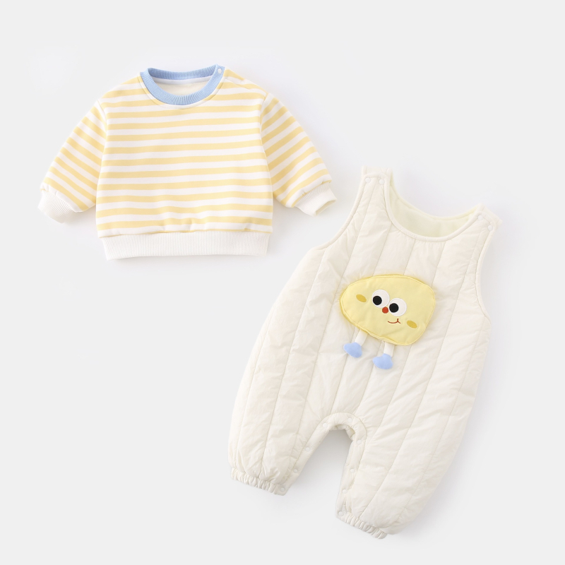 Zimski kombinezon za dojenče i malu djecu, dugi rukavi, unisex, gornji materijal 95% pamuk/5% elastan, donji 95% poliester/5% elastan, cartoon stil