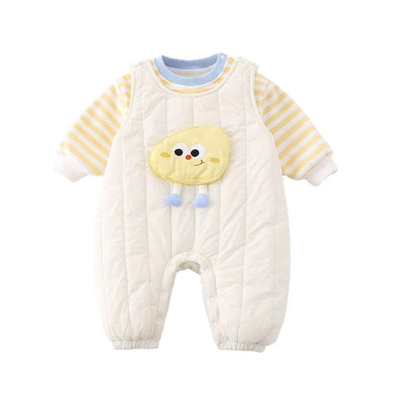 Zimski kombinezon za dojenče i malu djecu, dugi rukavi, unisex, gornji materijal 95% pamuk/5% elastan, donji 95% poliester/5% elastan, cartoon stil