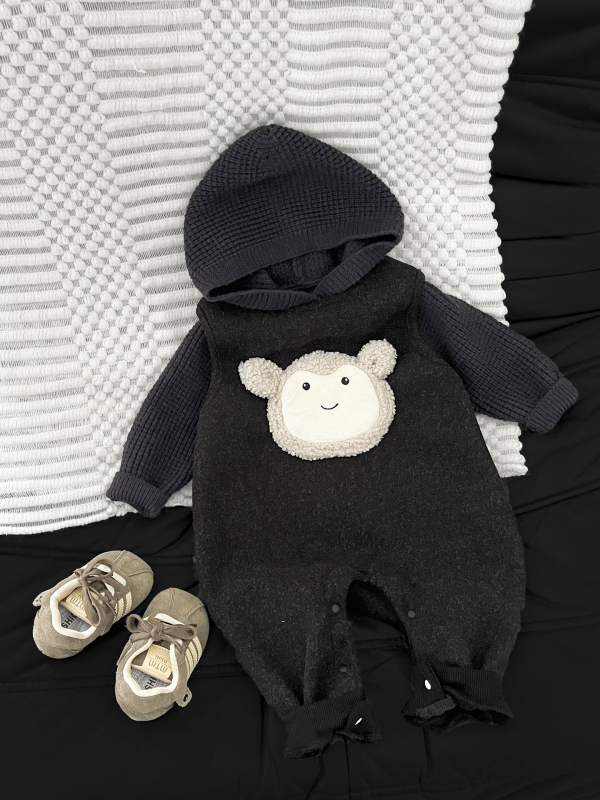 Korejskog stila zimski fleecani overalo za bebe i djecu 1–3 godine, unisex, poliester 90%, skriveno kopčanje