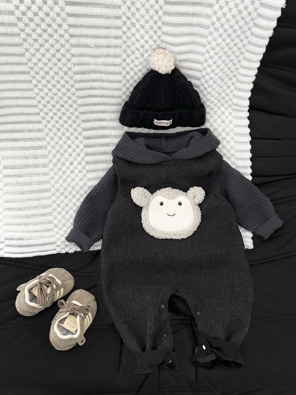 Korejskog stila zimski fleecani overalo za bebe i djecu 1–3 godine, unisex, poliester 90%, skriveno kopčanje