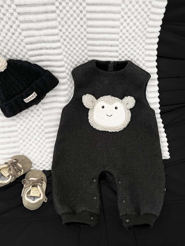 Korejskog stila zimski fleecani overalo za bebe i djecu 1–3 godine, unisex, poliester 90%, skriveno kopčanje
