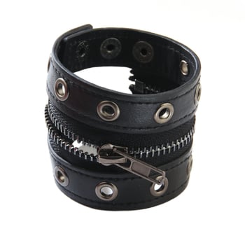Unisex narukvica s rivetnim lancem, punk stil, umjetna koža