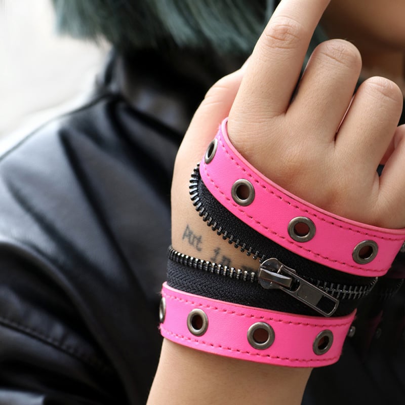 Unisex narukvica s rivetnim lancem, punk stil, umjetna koža
