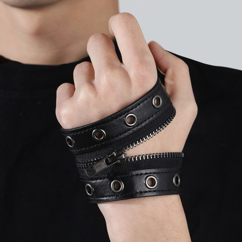 Unisex narukvica s rivetnim lancem, punk stil, umjetna koža