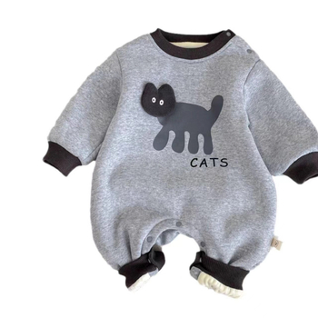 Kombinezon- romper za bebe s flis podstavom, 100% pamuk, dugi rukavi, korejski stil, unisex