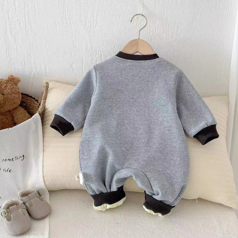Kombinezon- romper za bebe s flis podstavom, 100% pamuk, dugi rukavi, korejski stil, unisex