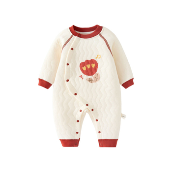 Kombinezon za bebe, 100% pamuk, tanak, dugi rukavi, unisex, jesen-zima, s prednjim zatvaranjem