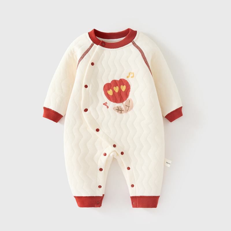 Kombinezon za bebe, 100% pamuk, tanak, dugi rukavi, unisex, jesen-zima, s prednjim zatvaranjem