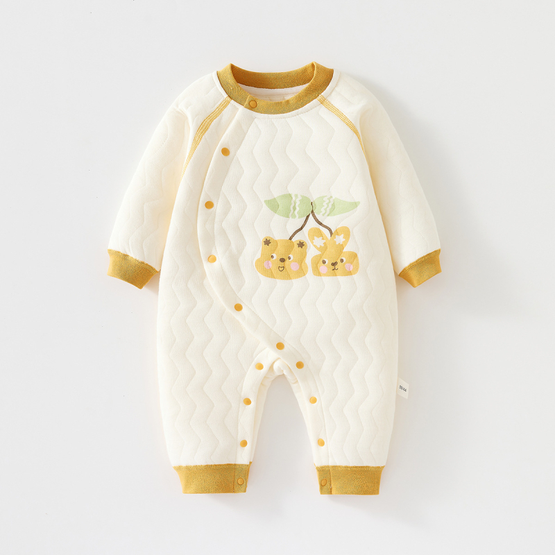 Kombinezon za bebe, 100% pamuk, tanak, dugi rukavi, unisex, jesen-zima, s prednjim zatvaranjem