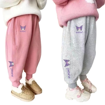 Unisex dječje sportske hlače, korejski stil, casual, 80% pamuk, visok struk s elastikom, cartoon uzorak, za proleće i jesen, dugačke