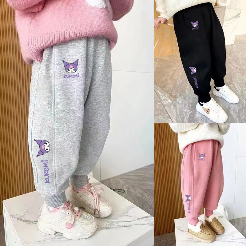 Unisex dječje sportske hlače, korejski stil, casual, 80% pamuk, visok struk s elastikom, cartoon uzorak, za proleće i jesen, dugačke