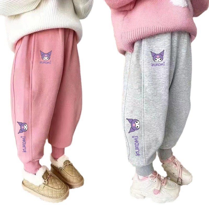 Unisex dječje sportske hlače, korejski stil, casual, 80% pamuk, visok struk s elastikom, cartoon uzorak, za proleće i jesen, dugačke