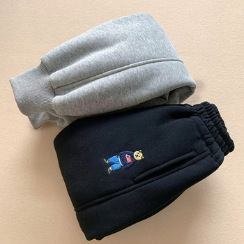 Unisex dječje fleece hlače, podstavljene i debele, visoki struk sa gumicom, 99% poliester, mekan tretman, zimska odjeća, uzrast 8+.