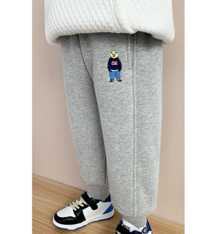 Unisex dječje fleece hlače, podstavljene i debele, visoki struk sa gumicom, 99% poliester, mekan tretman, zimska odjeća, uzrast 8+.