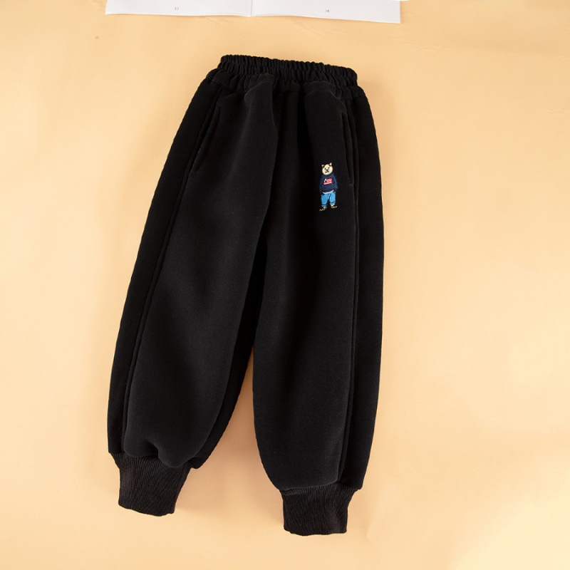 Unisex dječje fleece hlače, podstavljene i debele, visoki struk sa gumicom, 99% poliester, mekan tretman, zimska odjeća, uzrast 8+.