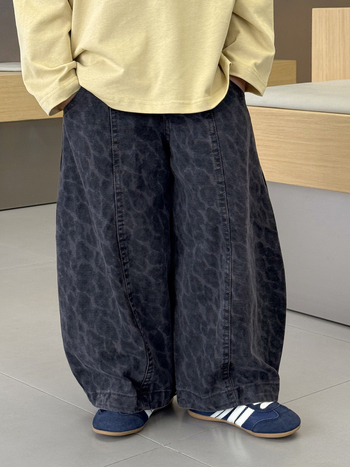 Pantaloni pentru copii, stil korean casual, imprimeu leopard, bumbac 80%, căptuțiți cu fleece, pentru vârsta 3–8 ani