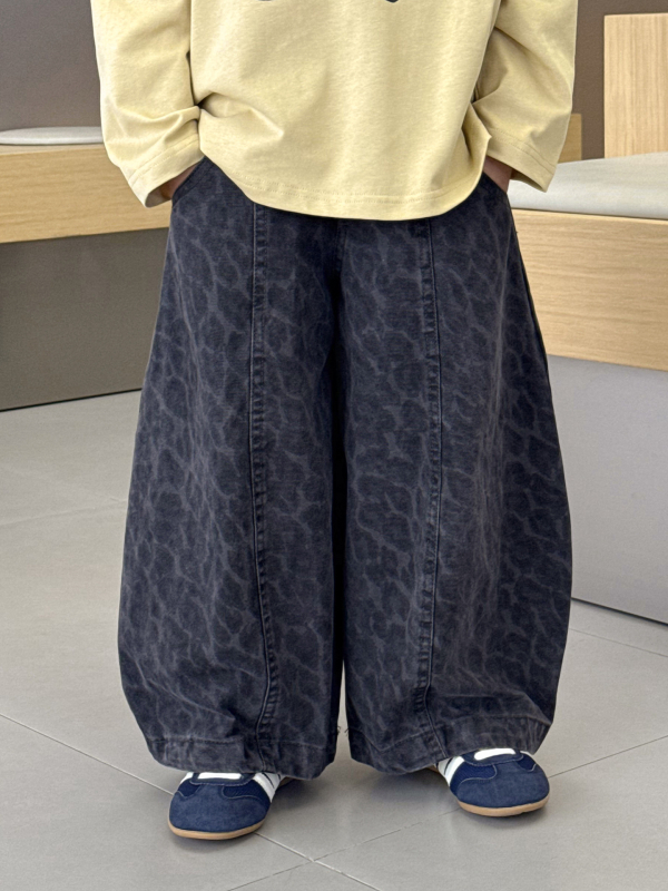 Pantaloni pentru copii, stil korean casual, imprimeu leopard, bumbac 80%, căptuțiți cu fleece, pentru vârsta 3–8 ani