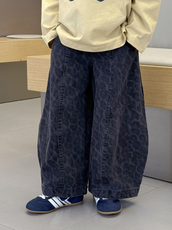 Pantaloni pentru copii, stil korean casual, imprimeu leopard, bumbac 80%, căptuțiți cu fleece, pentru vârsta 3–8 ani