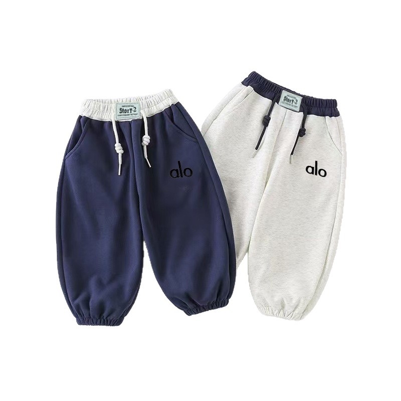 Dječje sportske hlače s blok boja i šivenim slovima, unisex, 50% cotton, mek završetak, srednji struk s elastičnom trakom