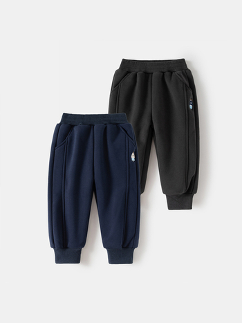 Pantaloni trening pentru băieți groși, toamnă/iarnă 2025, amestec de bumbac, 55% bumbac, talie medie, imprimeu Cartoon