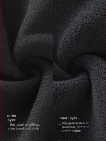 Duuduu Pantaloni pentru copii cu fleece, Poliester 74.4% / Bumbac 22.7% / Elastan 2.9%, Talie medie cu elastic, Culoare solidă, 1-3 ani (80-100 cm), Iarnă 2025