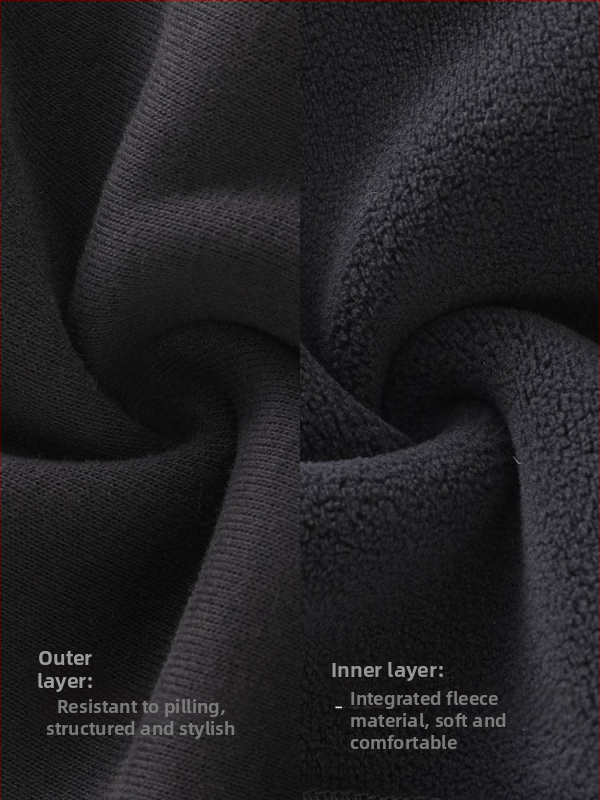 Duuduu Pantaloni pentru copii cu fleece, Poliester 74.4% / Bumbac 22.7% / Elastan 2.9%, Talie medie cu elastic, Culoare solidă, 1-3 ani (80-100 cm), Iarnă 2025