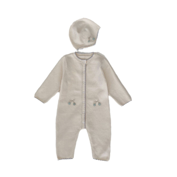 Pleteni kombinezon za bebe s zaštitom za uši i kapom, dugi rukavi, topao, jednodijelni