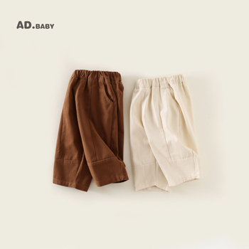 Dječje hlače, korejskog stila, svakodnevne hlače, 90% pamuk, mekana tkanina, visok struk, elastični pojas, unisex, jednobojne