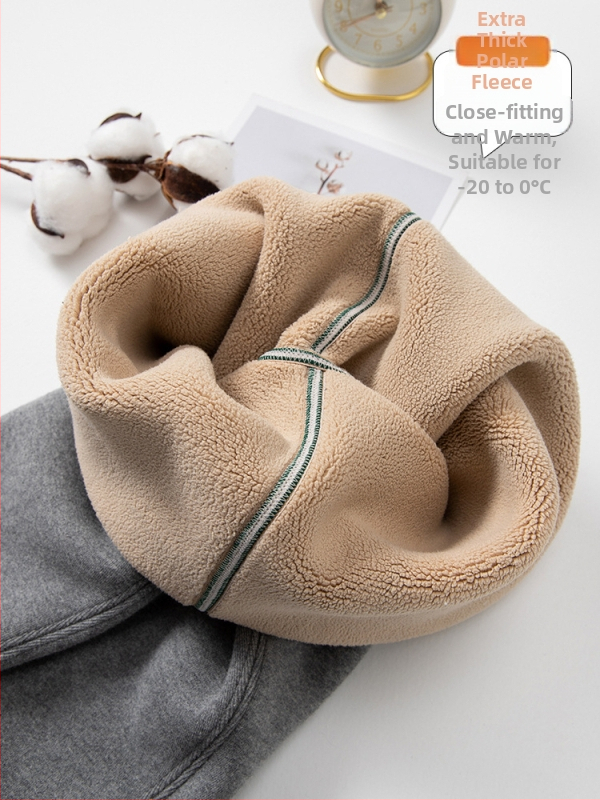 Детски зимни панталони с подплата от флис, висока талия, 95% памук, удебелени, дълги панталони