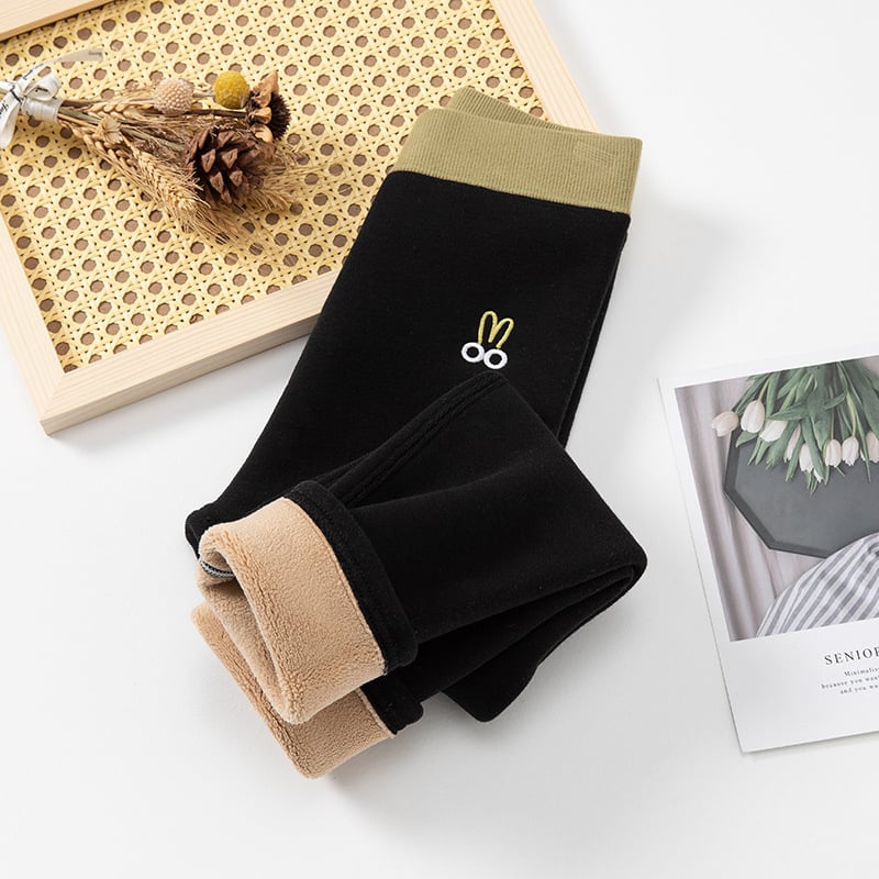 Детски зимни панталони с подплата от флис, висока талия, 95% памук, удебелени, дълги панталони