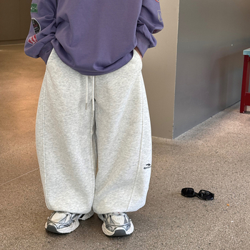 Pantaloni copii, stil coreean, 95% bumbac, talie medie cu elastic, finisaj moale