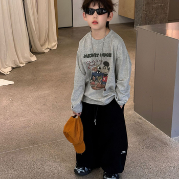 Pantaloni copii, stil coreean, 95% bumbac, talie medie cu elastic, finisaj moale