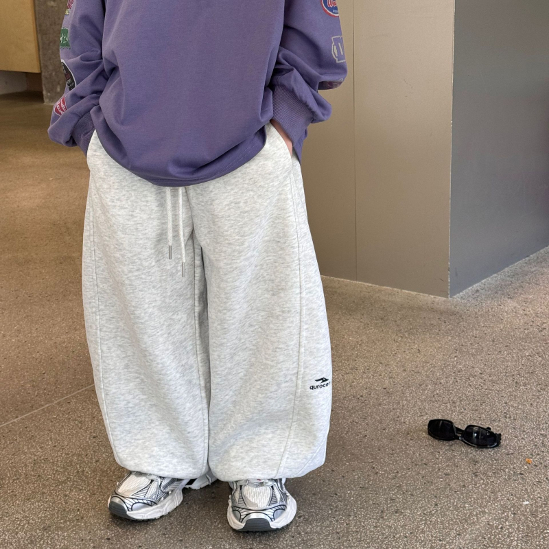 Pantaloni copii, stil coreean, 95% bumbac, talie medie cu elastic, finisaj moale