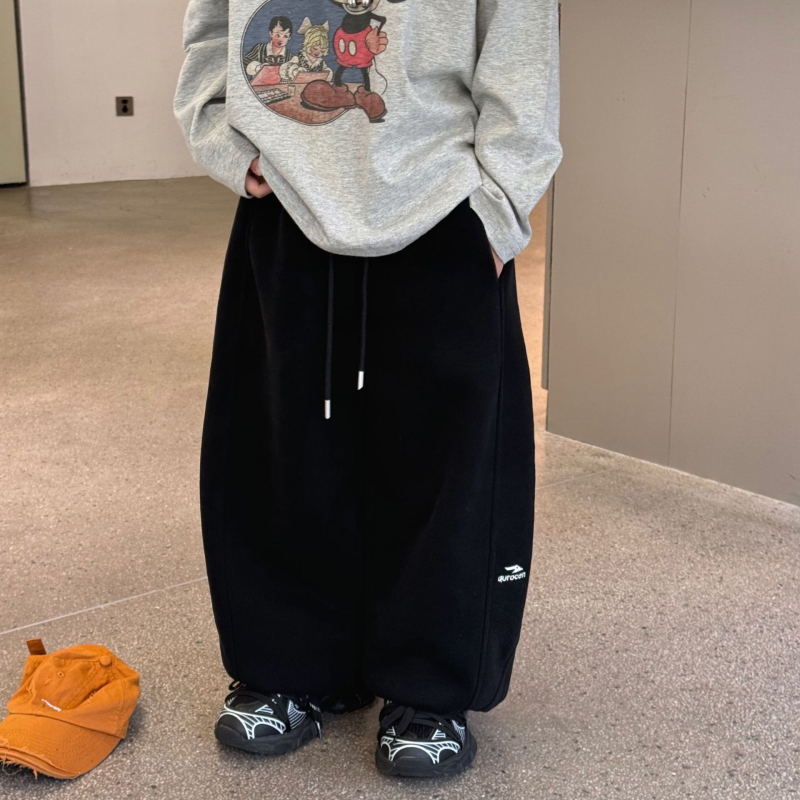 Pantaloni copii, stil coreean, 95% bumbac, talie medie cu elastic, finisaj moale