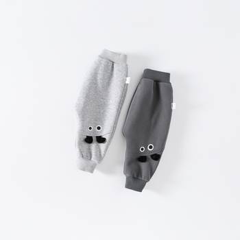 Pantaloni pentru copii din bumbac-poliester, textură periată, talie medie, model animale/desene animate