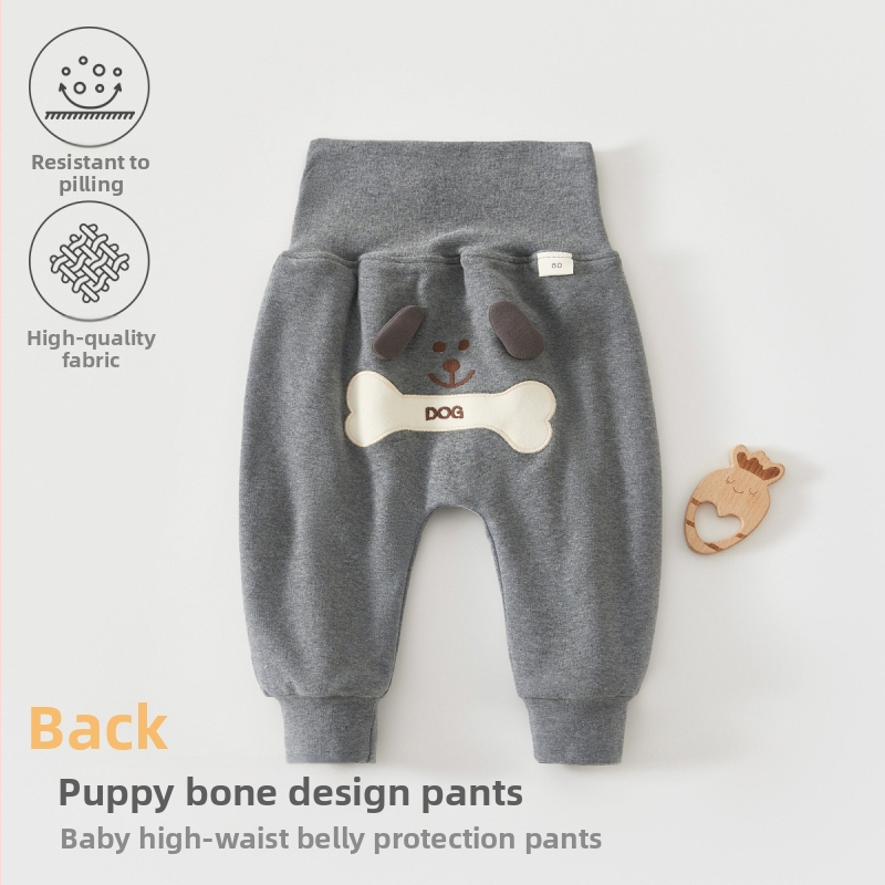 Dječje hlače - s visokim strukom za zaštitu trbuha, debeli topli pamuk, unisex, jesen/zima