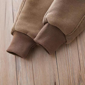 Pantaloni pentru copii cu blană de iepure artificială — stil coreean, calzi și groși pentru iarnă, poliester 95%, amestec din fibre chimice, talie înaltă, bandă elastică