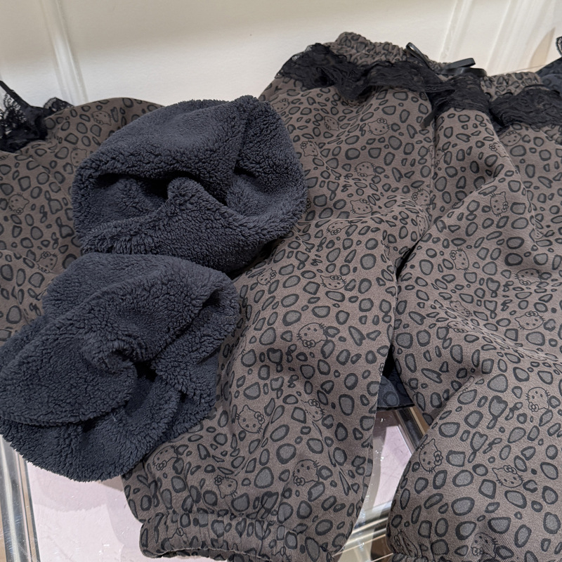 Dječje hlače s leopard printom, sa srednjim pojasom, pamuk 50%, za djecu 3–8 godina