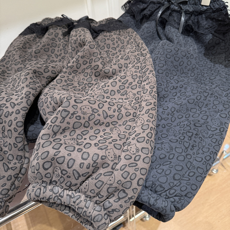 Dječje hlače s leopard printom, sa srednjim pojasom, pamuk 50%, za djecu 3–8 godina
