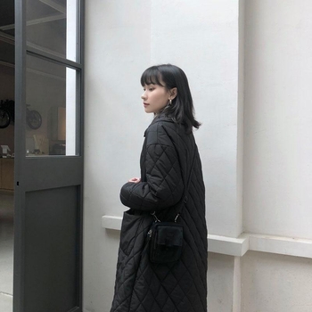 Ženska jakna s poliesterskim punjenjem, srednja duljina, korejski stil, ležerna silueta, rombo prešivanje, za jesen i zimu