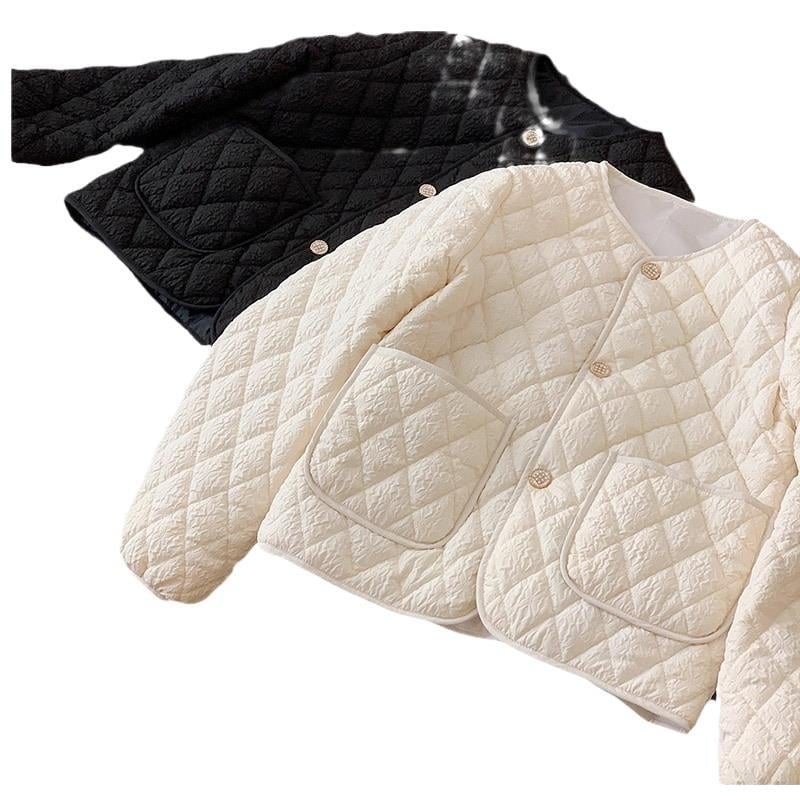 Ženska puffer jakna od pamuka, lagana jesensko-zimska kratka jakna, minimalistički stil za sitnu figuru