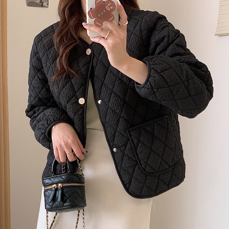 Ženska puffer jakna od pamuka, lagana jesensko-zimska kratka jakna, minimalistički stil za sitnu figuru