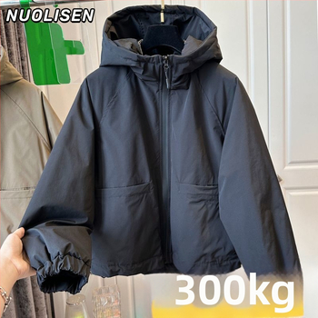 Plus veličina zimska puffer jakna s kapuljom, udoban kroj, debela pamučna jakna za žene