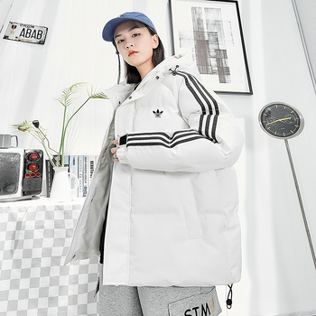 Ανδρικό παχύτερο βαμβακερό μπουφάν με κουκούλα, ριγέ σχέδιο, χαλαρή γραμμή, φερμουάρ